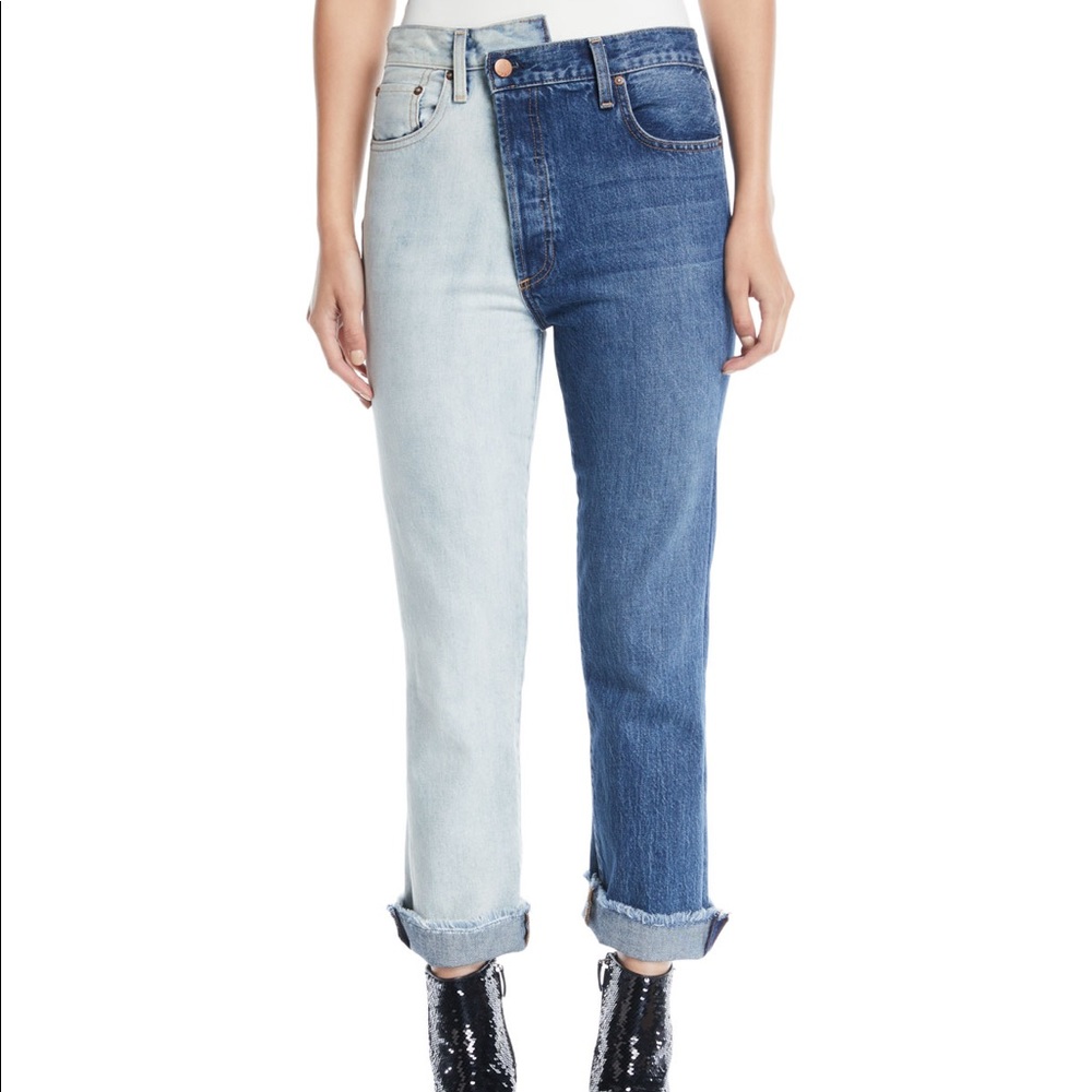 Alice + Olivia two toned jeans